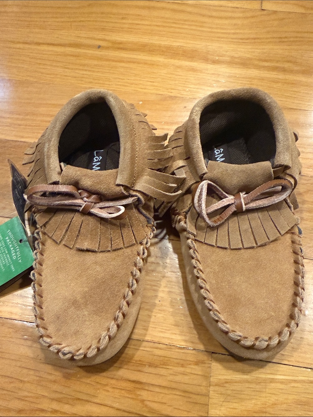 NWT Lamo kids fringe moccasin booties size 13.